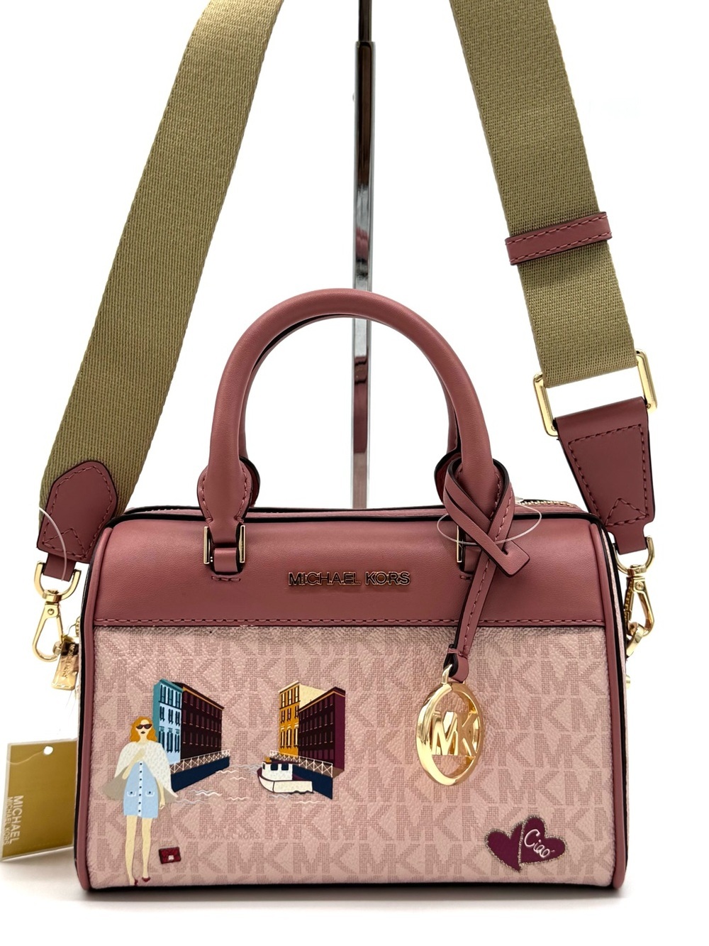 Michael Kors XS Jet Set Travel Girl Duffle Crossbody Bag Powder Blush